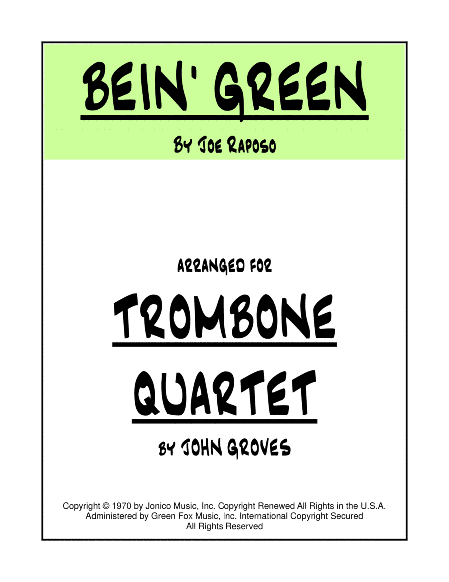 Bein' Green (arr. John Groves)