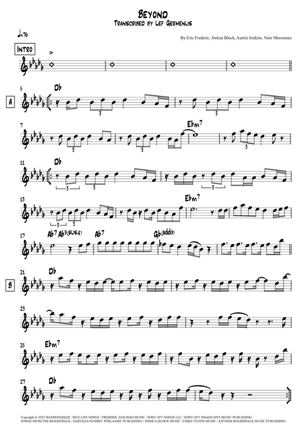 Beyond (arr. Lef Germenlis)