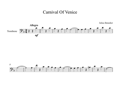 Carnival Of Venice - Julius Benedict (Trombone) (arr. Digital Book Music)