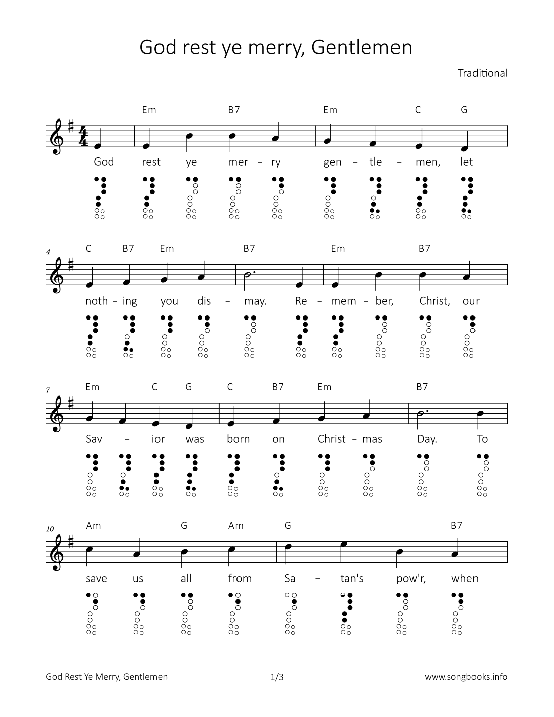 God rest ye merry, Gentlemen (arr. songbooks.info)