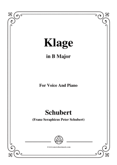 Schubert-Klage(Lament),in B Major,D.415,for Voice and Piano (arr. MSM)