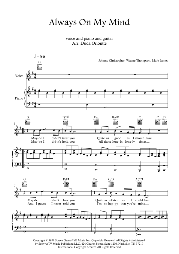 Always On My Mind (arr. Duda Oriontte)