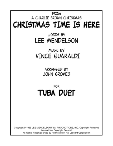 Christmas Time Is Here (arr. John Groves)