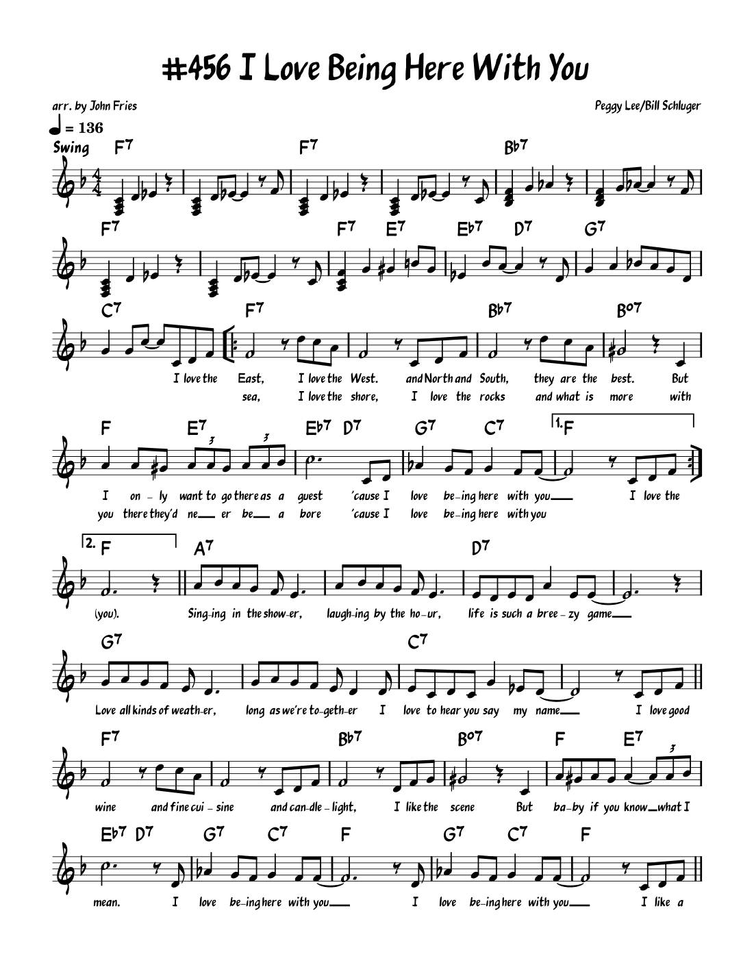 I Love Being Here With You (arr. John Fries)