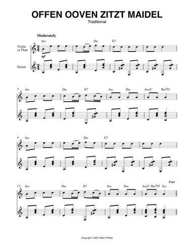Offen Ooven Zitzt Maidel (arr. Mark Phillips)