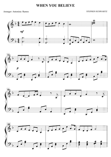 When You Believe (arr. Antonieta Ramos Valverde)