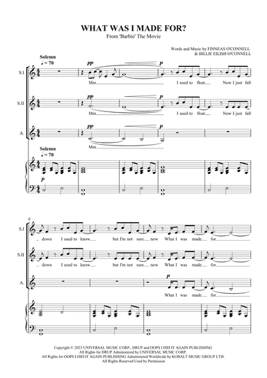 What Was I Made For? (arr. SCMusic)