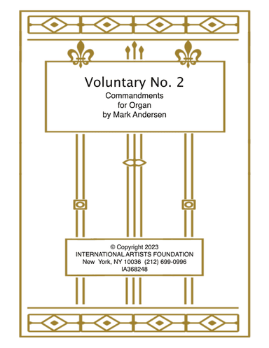 Voluntary No. 2 "Commandments" for organ by Mark Andersen