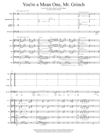 You're A Mean One, Mr. Grinch (arr. Matthew Naughtin)