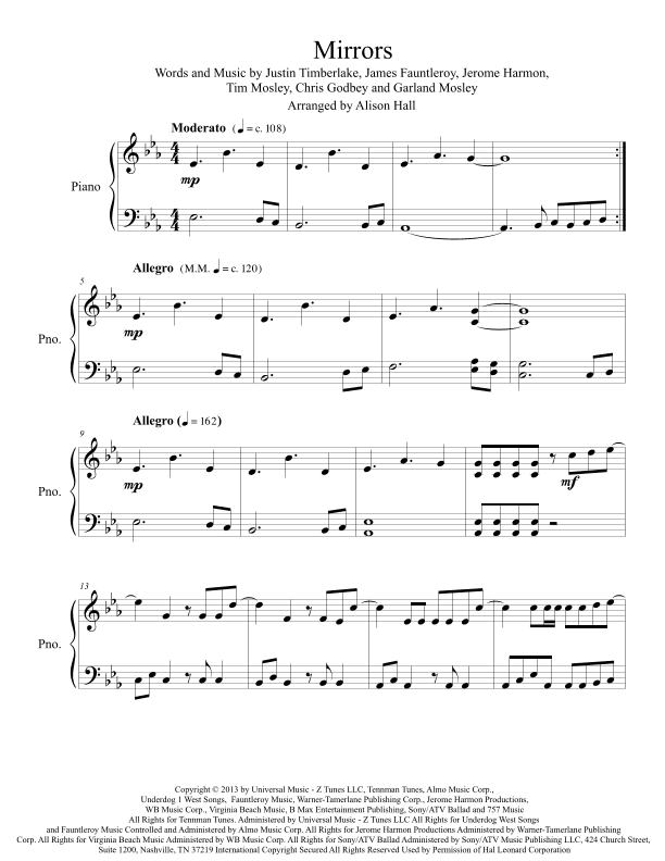 Mirrors (arr. Alison Hall)