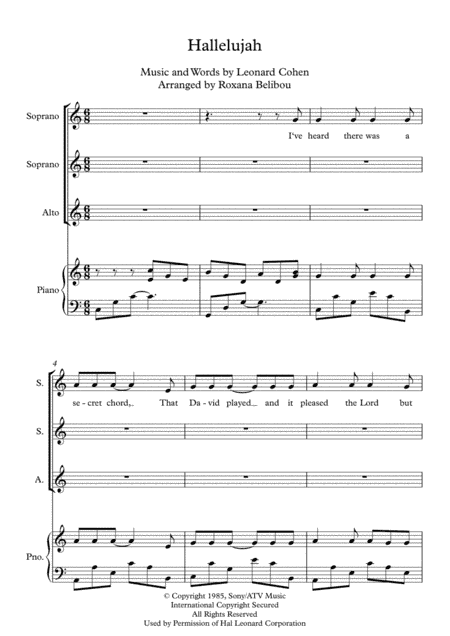Hallelujah (arr. Roxana Belibou)
