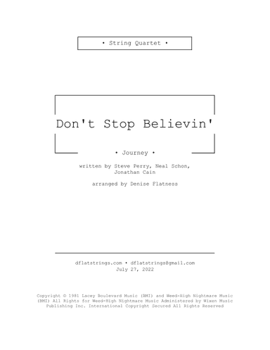 Don't Stop Believin' (arr. Denise Flatness)