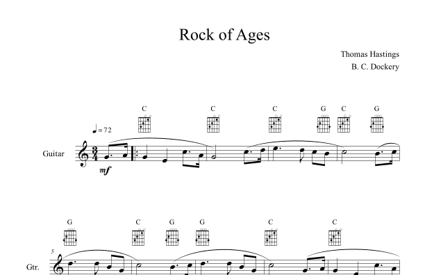 Rock of Ages (Guitar Solo or Duet) (arr. B. C. Dockery)
