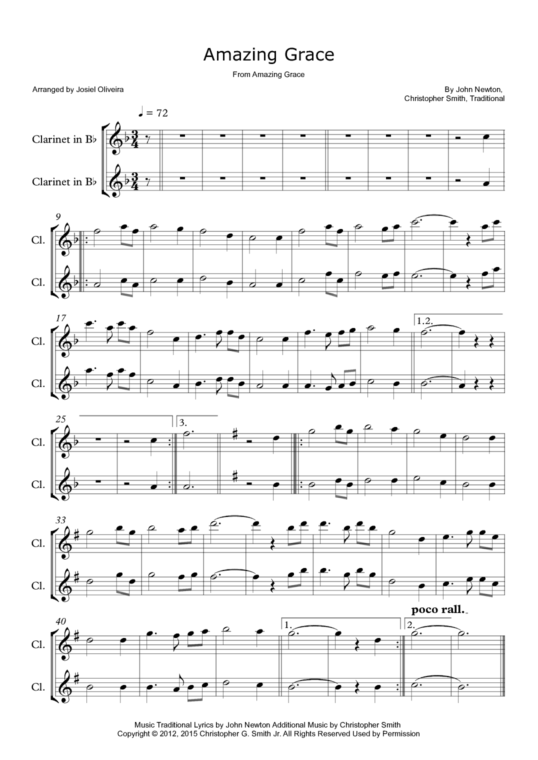 Amazing Grace (arr. Josiel Oliveira)