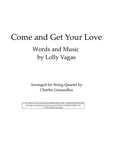 Come And Get Your Love (arr. Charles Gunsaullus)