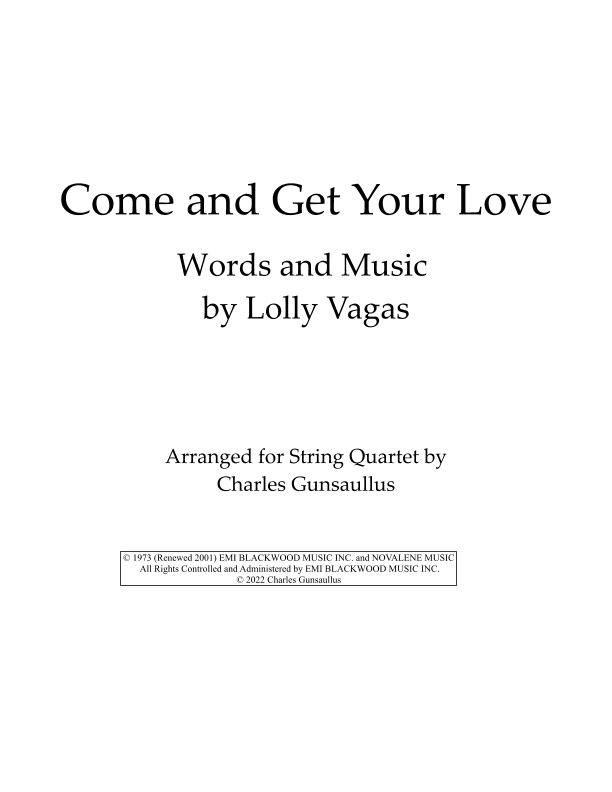 Come And Get Your Love (arr. Charles Gunsaullus)