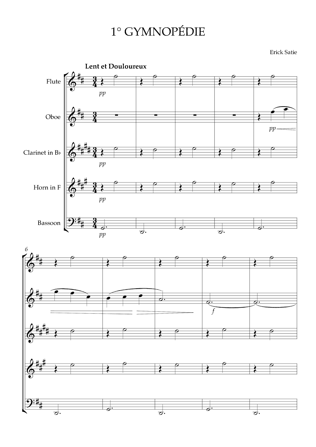 Gymnopédie No.1 (arr. Karen Gueiros)