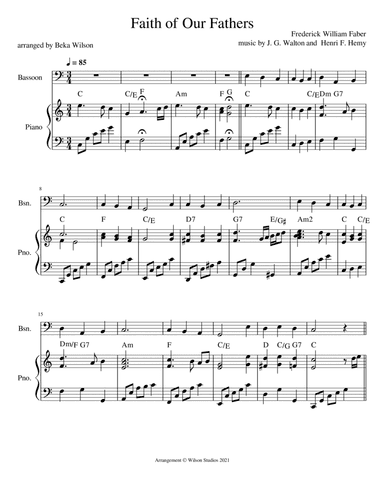 Faith of Our Fathers--bassoon solo (arr. Beka Wilson)