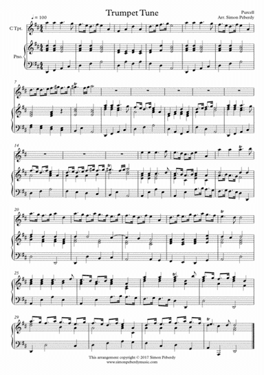 Prince of Denmark (Jeremiah Clarke) and Trumpet Tune (Henry Purcell), Arr. Trumpet and piano/organ b (arr. Simon Peberdy)
