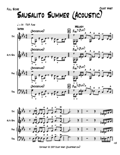 Sausalito Summer (Acoustic) – Lead Sheet