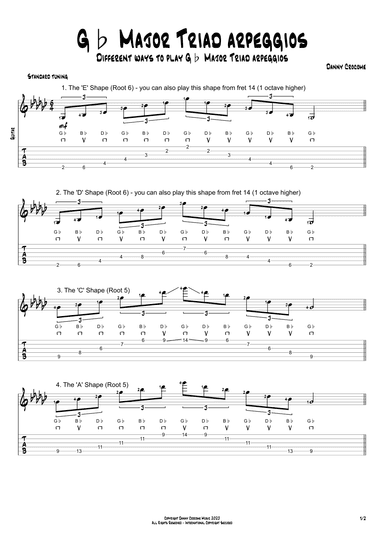 Gb Major Triad Arpeggios (5 Ways to Play)