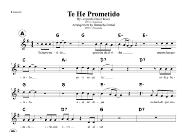 Te He Prometido (arr. Bernardo Bernal Hidalgo)