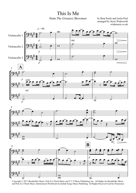 This Is Me (arr. Susie Winkworth winkmusic.co.uk)