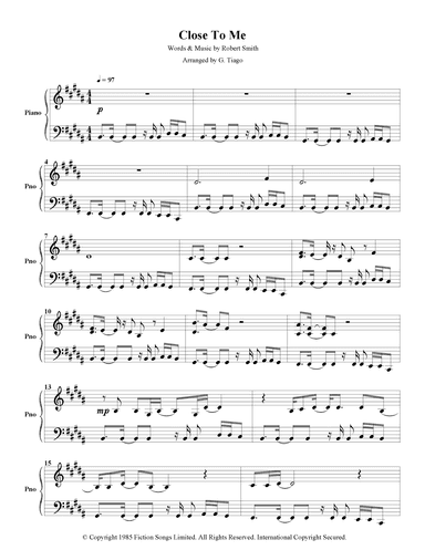 Close To Me (arr. G. Tiago)