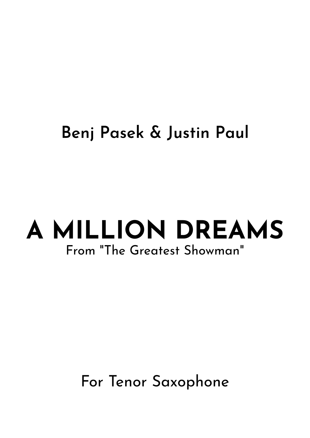 A Million Dreams (arr. Jireh J.)