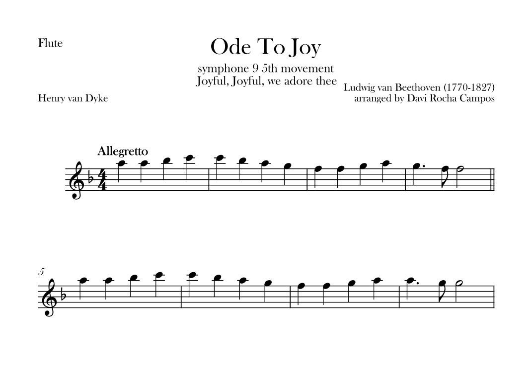 Ode To joy (Symphony 9 5th movement) (arr. Davi Rocha Campos)