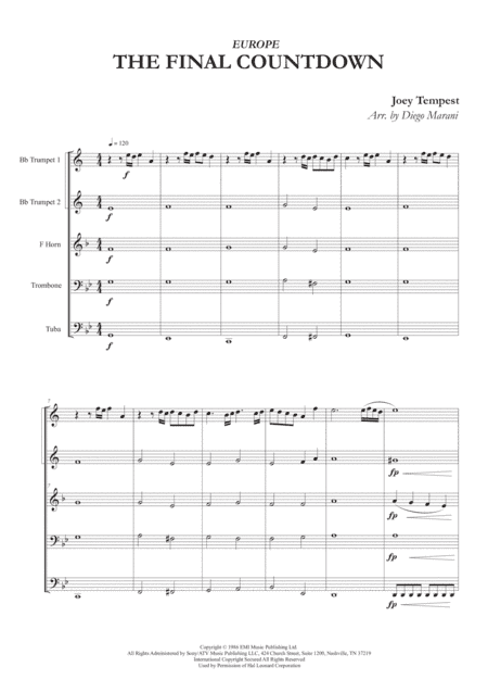 Final Countdown (arr. Diego Marani)