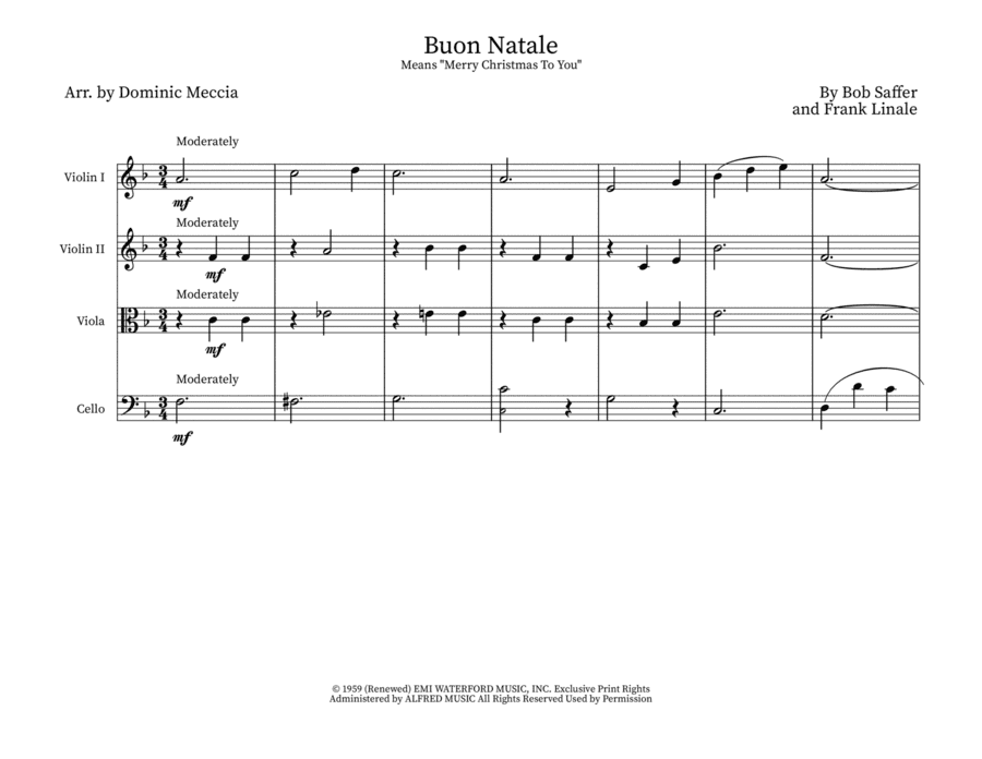 Buon Natale (means Merry Christmas To You) (arr. Dominic Meccia)