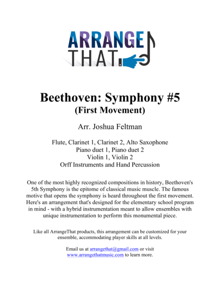 Beethoven: Symphony #5, First Movement (arr. Joshua Feltman)
