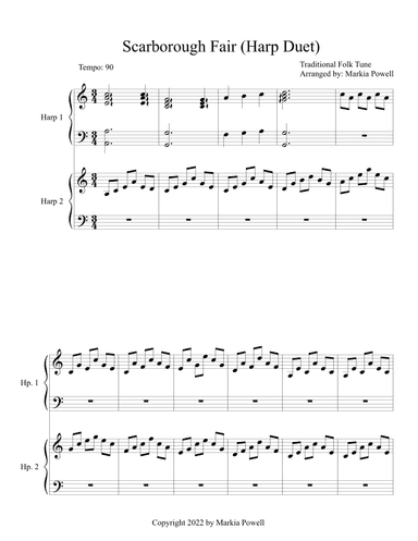 Scarborough Fair (Harp Duet) (arr. Markia Powell)