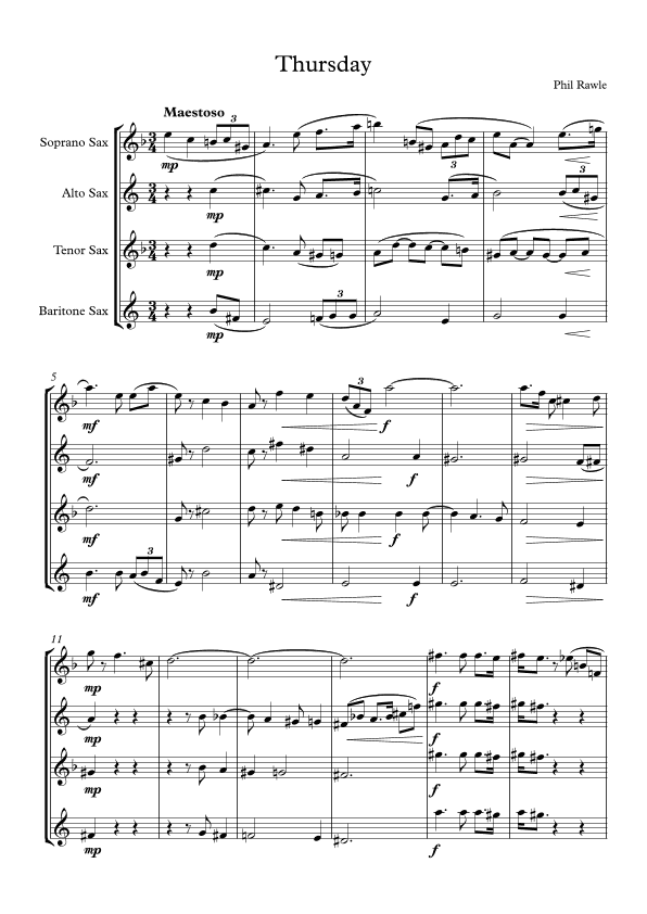 Thursday - Saxophone Quartet