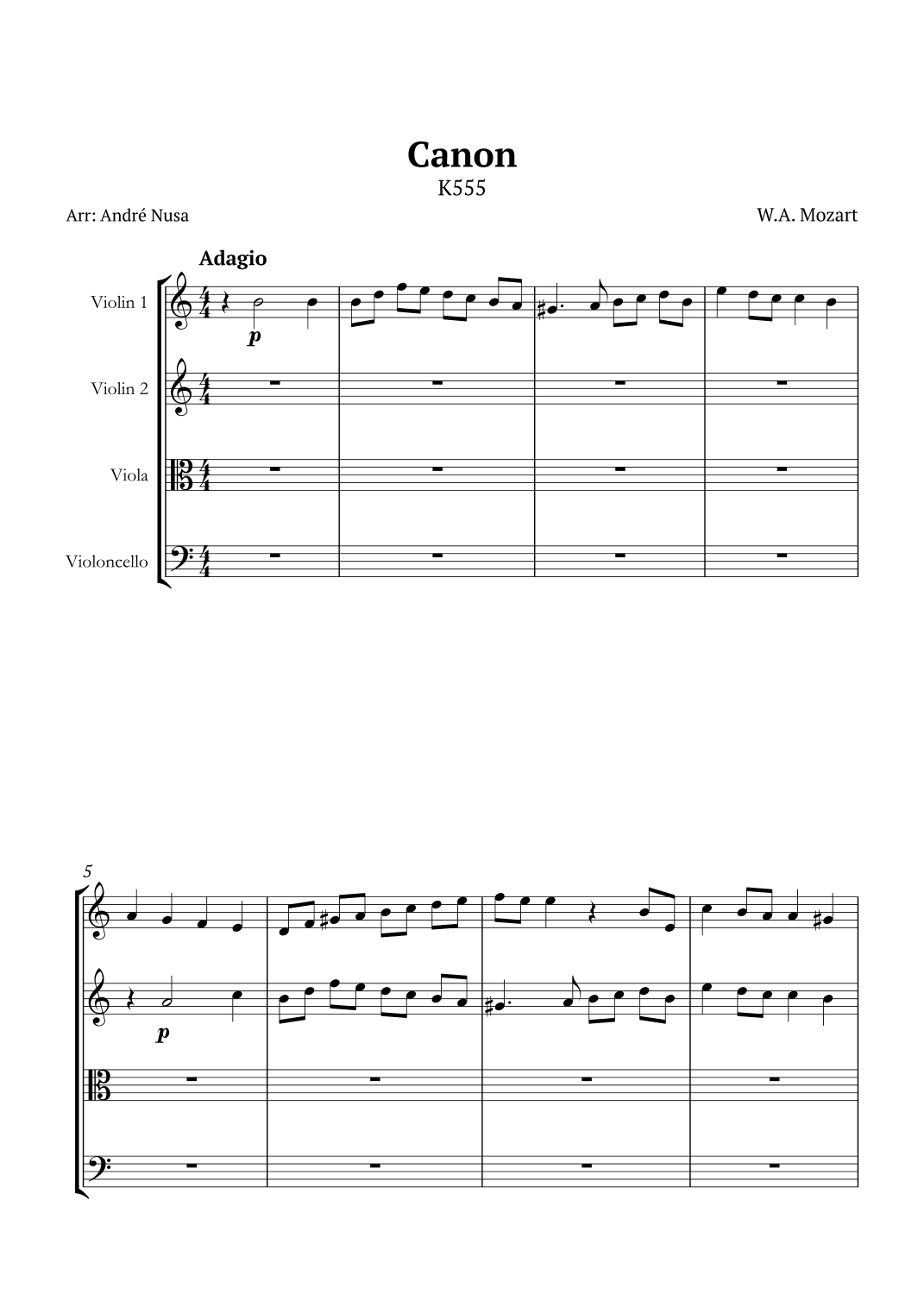 Canon K555 (arr. André Nusa)