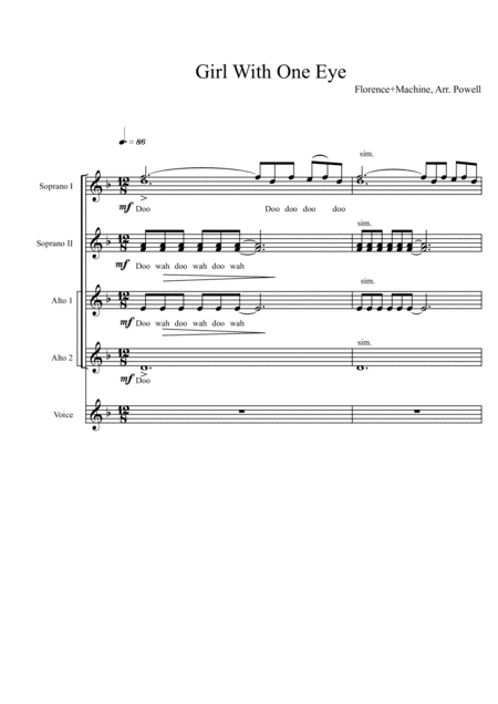 Girl With One Eye (arr. David Powell)
