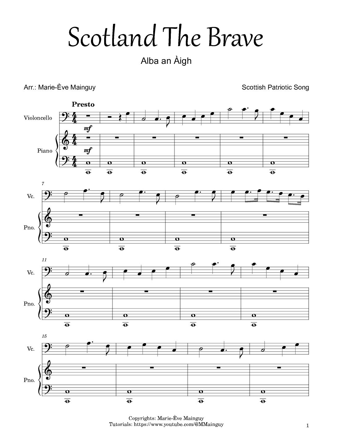 Scotland The Brave (arr. Marie-Ève Mainguy)