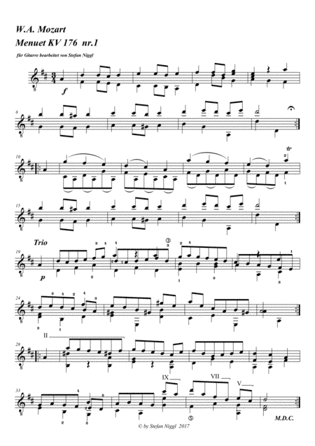 Menuet KV 176 no.1 (arr. Stefan Niggl)