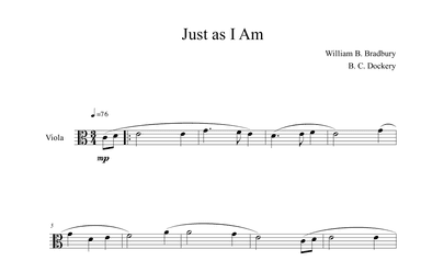 Just As I Am (Viola Solo) (arr. B. C. Dockery)