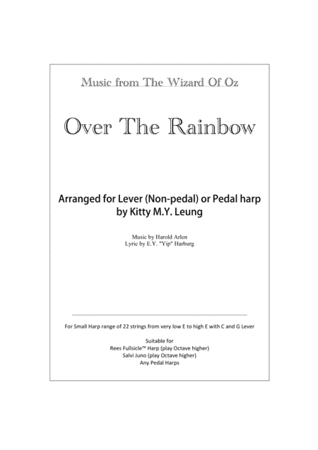 Over The Rainbow (from The Wizard Of Oz) (arr. Kitty Leung)