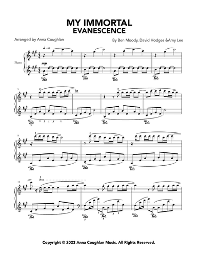 My Immortal (arr. Anna Coughlan Music)