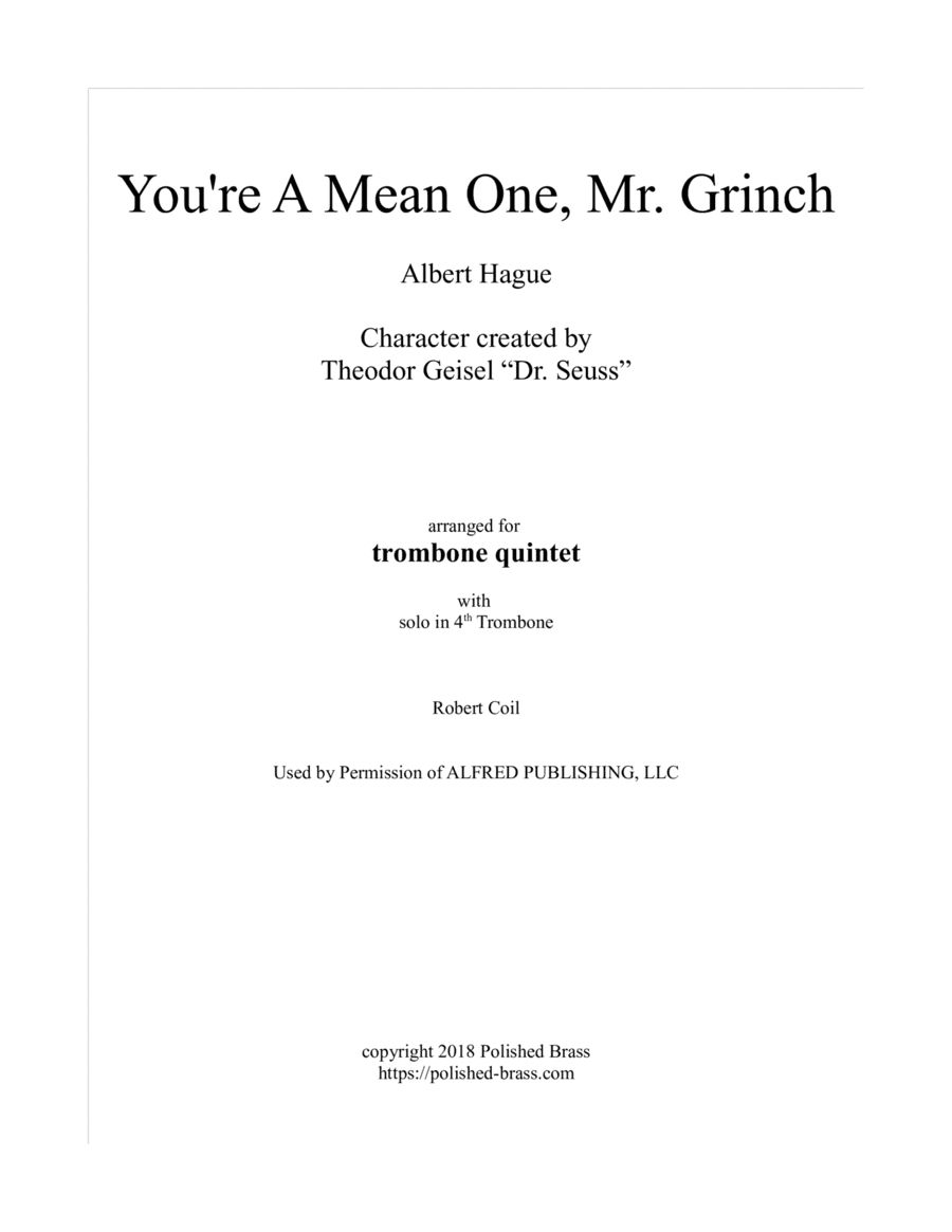 You're A Mean One, Mr. Grinch (arr. Bob Coil)