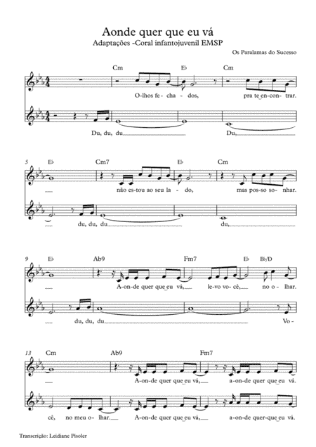 Onde Quer Que Eu Va (arr. Leidiane Pisoler)