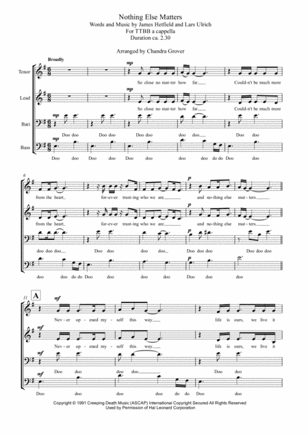 Nothing Else Matters (arr. Chandra Grover)
