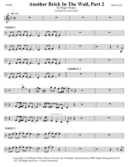 Another Brick In The Wall, Part 2 (arr. Jorge Juárez)