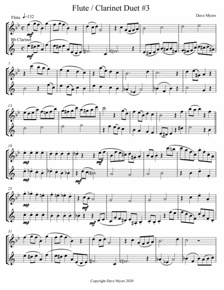Flute & Clarinet Duet #3 ( C Flute and Bb Clarinet )