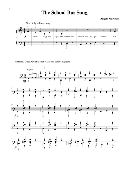 The School Bus Song (Early Elementary Piano, Easy)