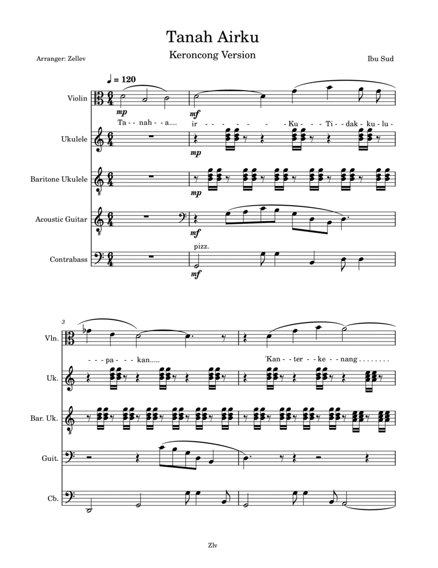 Tanah Airku - Keroncong version (arr. Zellev)