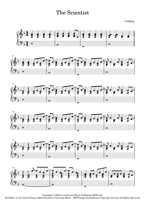 The Scientist (arr. Sherlene Qua)